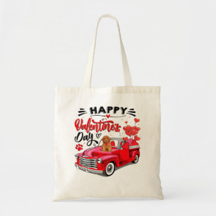 Poodle Dog Niedlich Poodle Dog Red Truck Happy Val Tragetasche