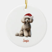 Poodle Dog Personalisiert Weihnachten Keramik Ornament (Vorne)