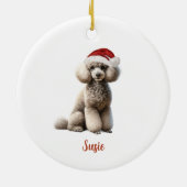 Poodle Dog Personalisiert Weihnachten Keramik Ornament (Hinten)