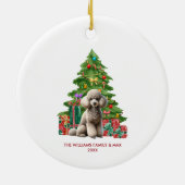 Poodle Dog Personalisiert Weihnachten Keramik Ornament (Hinten)