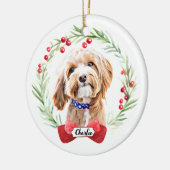 Poodle Dog Personalisierte Weihnachtsfeier Keramik Ornament (Links)