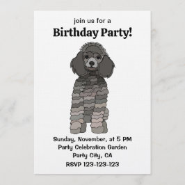 Poodle Dog Pet Birthday Party Einladung