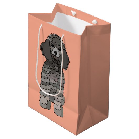 Poodle Dog Pet Mittlere Geschenktüte (Vorderseite Schrägansicht)