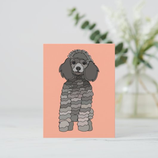 Poodle Dog Pet Postkarte (Stehend Vorderseite)