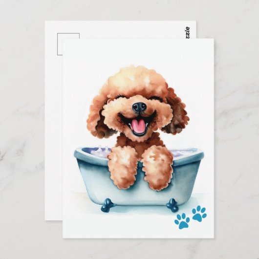 Poodle Dog Postkarte (Vorne/Hinten)