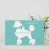Poodle Dog Puppy French Silhouette Briefpapier (Stehend Vorderseite)