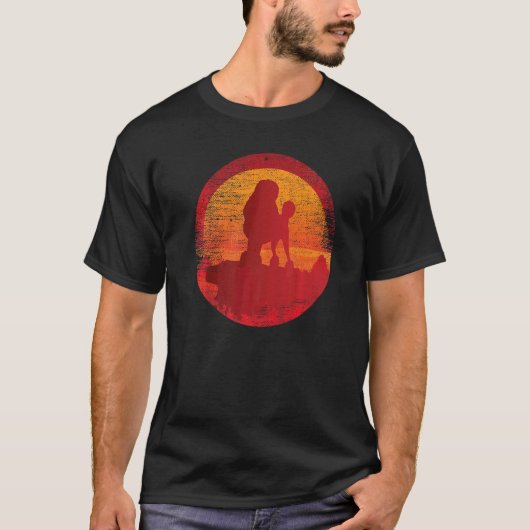 Poodle Dog Retro Sunset T-Shirt (Vorderseite)