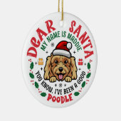 Poodle Dog Santa Personalisierter Weihnachtsbaum R Keramik Ornament (Rechts)