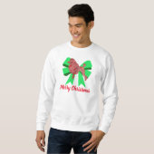 Poodle Dog Silhouette Green Bow Weihnachten Sweatshirt (Vorne ganz)