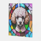 Poodle Dog "Stainted Glass" Ornament Aus Glas (Vorderseite links)