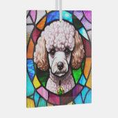 Poodle Dog "Stainted Glass" Ornament Aus Glas (Vorderseite Rechts)