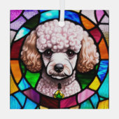 Poodle Dog "Stainted Glass" Ornament Aus Glas (Rückseite)