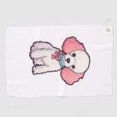 Poodle Dog Super Niedlich Golfhandtuch (Horizontal)