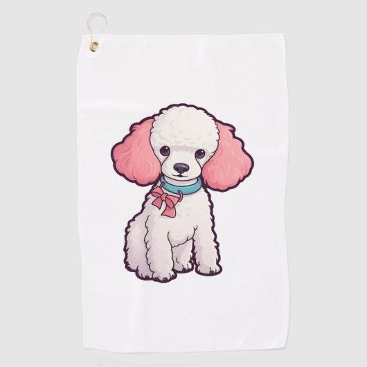 Poodle Dog Super Niedlich Golfhandtuch (Vorderseite)