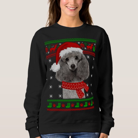 Poodle Dog Ugly Sweater Christmas Welpe Hund Lover Sweatshirt (Vorderseite)