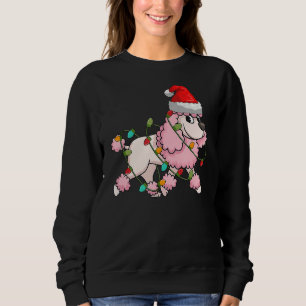 Poodle Dog Ugly Weihnachten Sweater Xmas Tree Ligh Sweatshirt