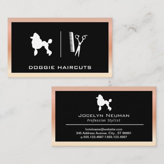 Poodle Dog | Unternehmenskarte Visitenkarte (Vorne/Hinten)