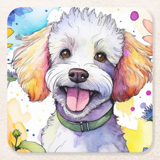 Poodle Dog Untersetzer (Vorderseite)