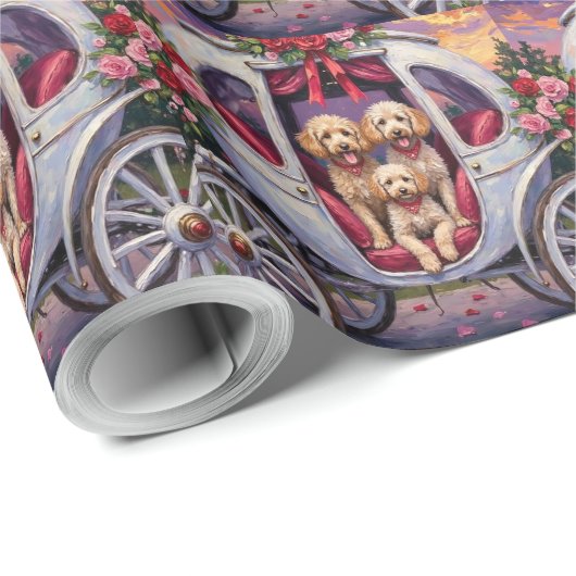 Poodle Dog Valentine's Day  Geschenkpapier (Rolleneckpunkt)