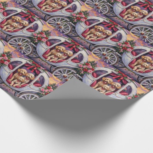 Poodle Dog Valentine's Day Geschenkpapier (Ecke)