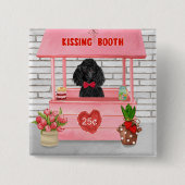 Poodle Dog Valentine's Day Kissing Booth Button (Vorderseite)