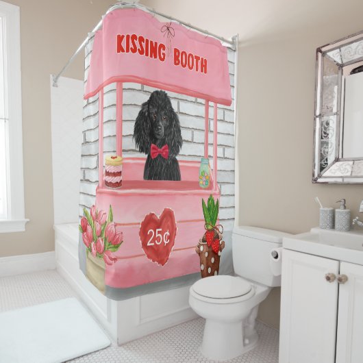 Poodle Dog Valentine's Day Kissing Booth Duschvorhang (Beispiel)