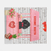 Poodle Dog Valentine's Day Kissing Booth Fleecedecke (Vorderseite (Horizontal))