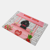 Poodle Dog Valentine's Day Kissing Booth Fußmatte (Schrägansicht)