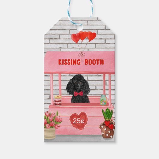 Poodle Dog Valentine's Day Kissing Booth Geschenkanhänger (Vorderseite)