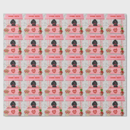 Poodle Dog Valentine's Day Kissing Booth Geschenkpapier (Flach)