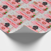 Poodle Dog Valentine's Day Kissing Booth Geschenkpapier (Ecke)