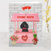 Poodle Dog Valentine's Day Kissing Booth Karte (Gelbe Blume)