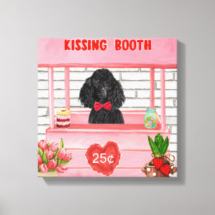 Poodle Dog Valentine's Day Kissing Booth Leinwanddruck