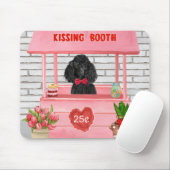 Poodle Dog Valentine's Day Kissing Booth Mousepad (Mit Mouse)