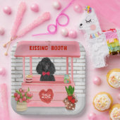 Poodle Dog Valentine's Day Kissing Booth Pappteller (Party)