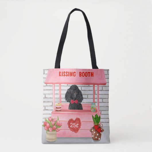 Poodle Dog Valentine's Day Kissing Booth Tasche (Vorderseite)