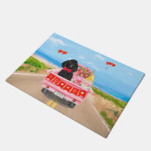 Poodle Dog Valentine's Day Lkw Herz Fußmatte (Schrägansicht)