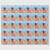 Poodle Dog Valentine's Day Lkw Herz Geschenkpapier (Flach)