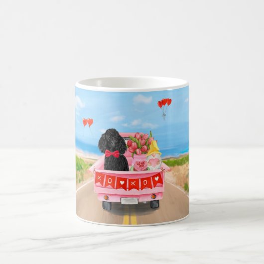 Poodle Dog Valentine's Day Lkw Herz Kaffeetasse (Mittel)
