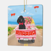 Poodle Dog Valentine's Day Lkw Herz Keramikornament (Links)