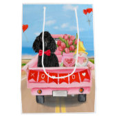 Poodle Dog Valentine's Day Lkw Herz Mittlere Geschenktüte (Rückseite)