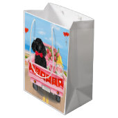 Poodle Dog Valentine's Day Lkw Herz Mittlere Geschenktüte (Rückseite Schrägansicht)