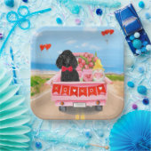 Poodle Dog Valentine's Day Lkw Herz Pappteller (Party)