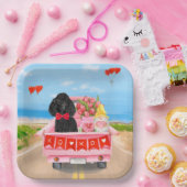 Poodle Dog Valentine's Day Lkw Herz Pappteller (Party)