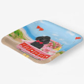 Poodle Dog Valentine's Day Lkw Herz Pappteller (Gewinkelt)