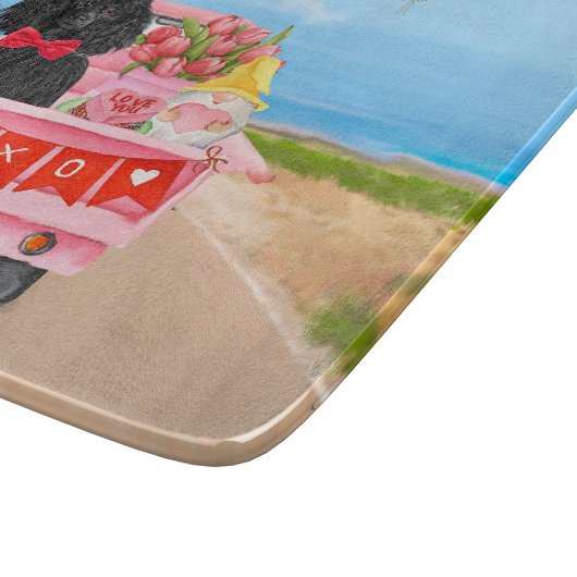 Poodle Dog Valentine's Day Lkw Herz Schneidebrett (Ecke)