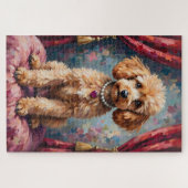 Poodle Dog Valentine's Day Ruby Heart Elegance Puzzle (Horizontal)