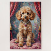 Poodle Dog Valentine's Day Ruby Heart Elegance Puzzle (Vertikal)