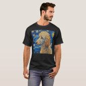 Poodle Dog Van Gogh Style Starry Night T-Shirt (Vorne ganz)