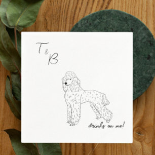 Poodle Dog Wedding Cocktail Napkins Serviette